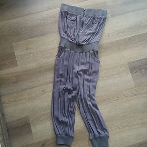 Cropped tube jumpsuit